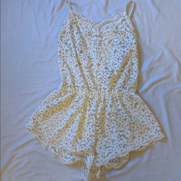 Sheer All Over Lace Lingerie Romper - Picture 2 of 7